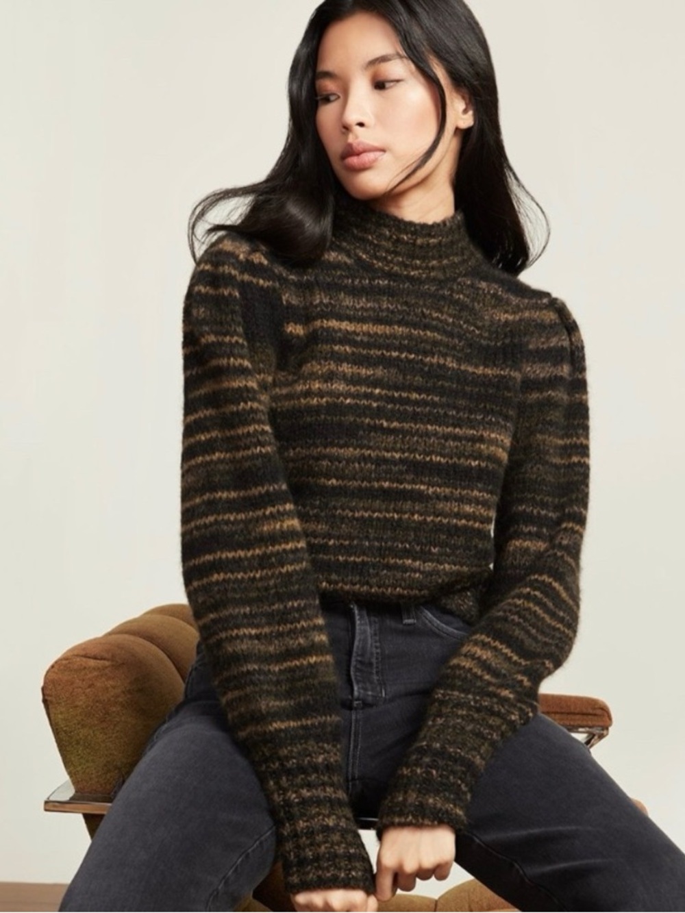Veronica Beard Alston Alpaca Mock Neck Sweater